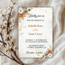Invitación a la boda de otoño del Boho rústico del