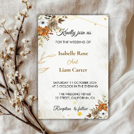 Invitación a la boda de otoño del Boho rústico del