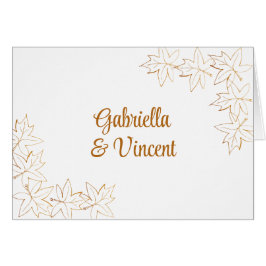 Invitación a la boda de otoño del borde de la hoja