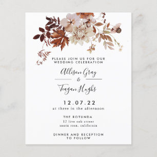 Invitación a la boda de otoño   Folleto presupuest