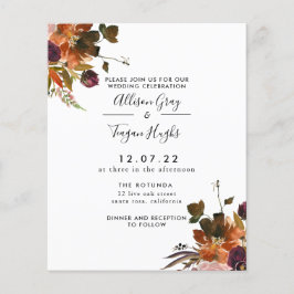 Invitación a la boda de otoño | Folleto presupuest