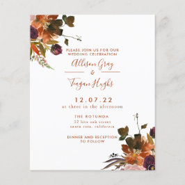 Invitación a la boda de otoño | Folleto presupuest