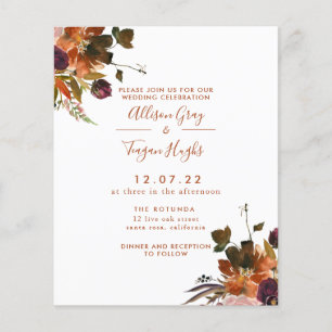 Invitación a la boda de otoño   Folleto presupuest