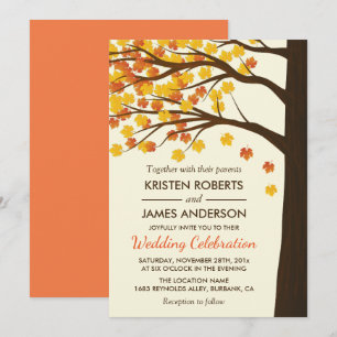 Invitación a la boda de otoño Hojas de arce de o