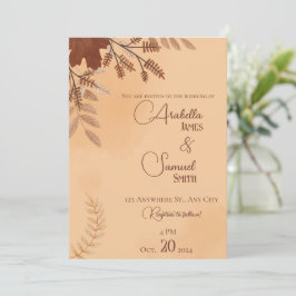 Invitación a la boda de otoño Minimalista marrón