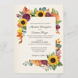 Invitación a la boda de otoño para la caída del gi