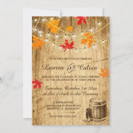 Invitación a la boda de otoño para una boda de cam