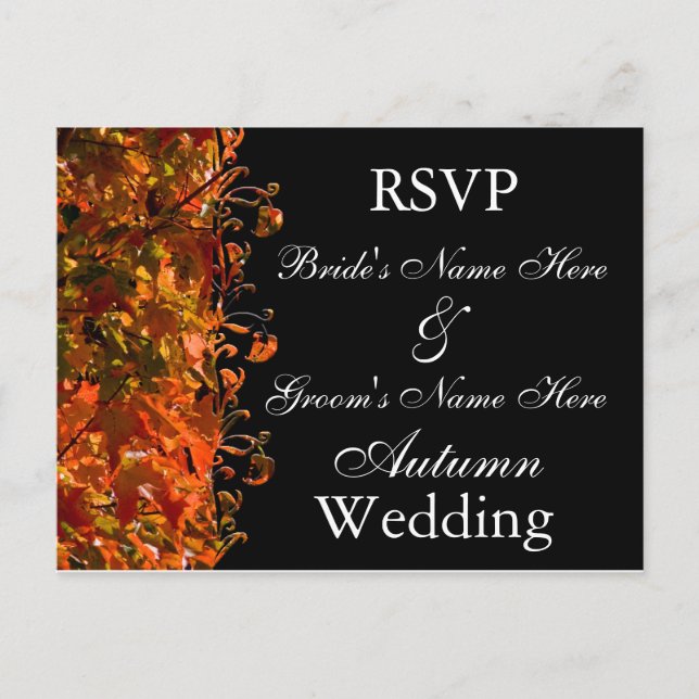 Invitación a la boda de otoño RSVP Boda de otoño (Anverso)