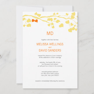 Invitación a la boda de otoño, ruidosa, amarilla y