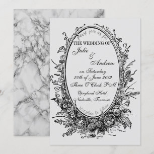 Invitación a la boda de Oval Mirror