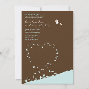 Invitación a la boda de pájaro azul