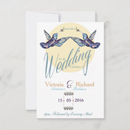 Invitación a la boda de pájaro en Humming
