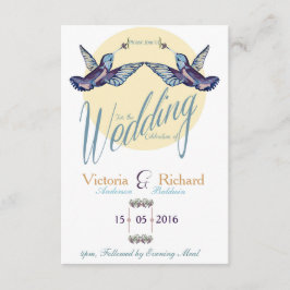 Invitación a la boda de pájaro en Humming
