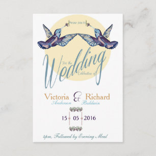 Invitación a la boda de pájaro en Humming
