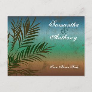 Invitación a la boda de Palm Branch Beach Tropical