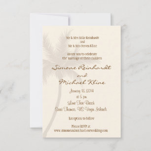 Invitación a la boda de Palm Tree Beach