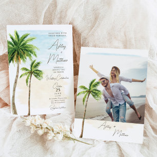 Invitación a la boda de Palm Tree Beach