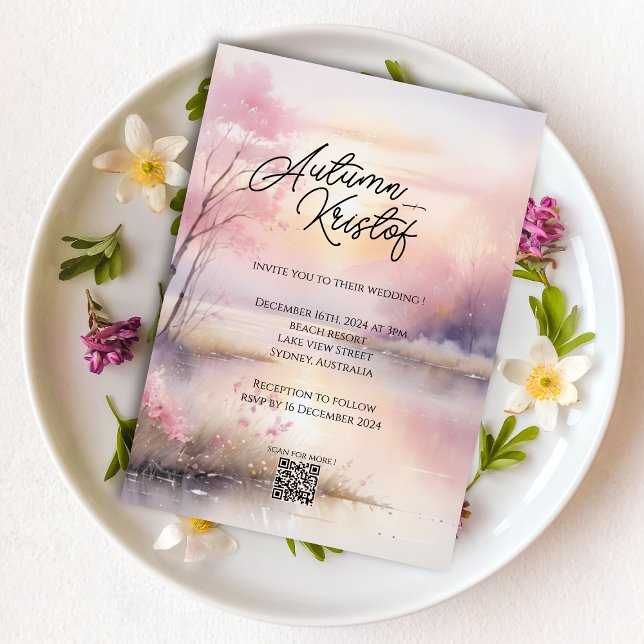 Invitación a la boda de Palm Tree en la playa de V (Subido por el creador)