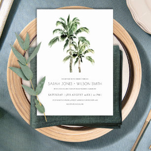 Invitación a la boda de Palm Trees Tropicales Rúst