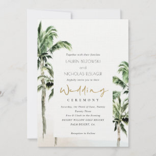 Invitación a la boda de Palm Trees Tropicales Rúst