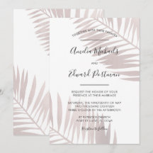 Invitación a la boda de palmas de Rubor tropical