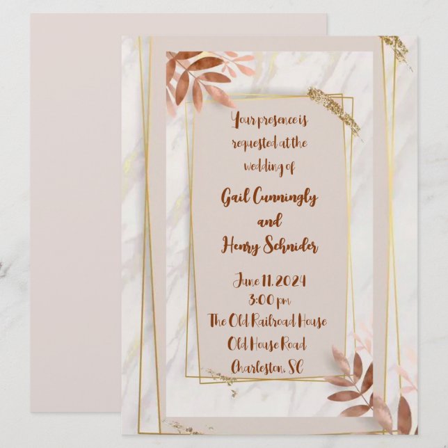 Invitación a la boda de palmas en Hawái (Anverso / Reverso)