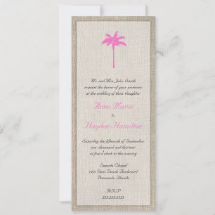 Invitación a la boda de palmas y bodas - Rosa