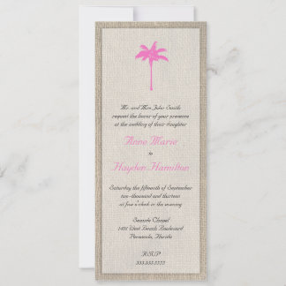 Invitación a la boda de palmas y bodas - Rosa