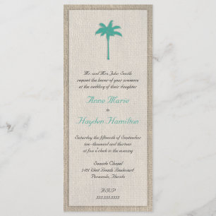 Invitación a la boda de palmas y bodas - Turquesa
