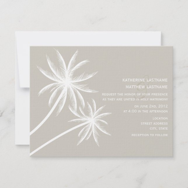 Invitación a la boda de palmeras (Anverso)