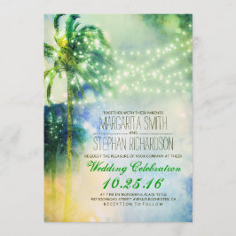 invitación a la boda de palmeras con luces de cade