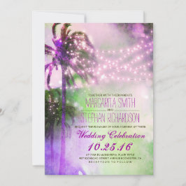 invitación a la boda de palmeras con luces de cade