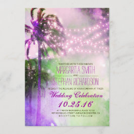 invitación a la boda de palmeras con luces de cade