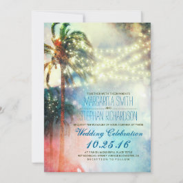 invitación a la boda de palmeras con luces de cade