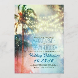 invitación a la boda de palmeras con luces de cade