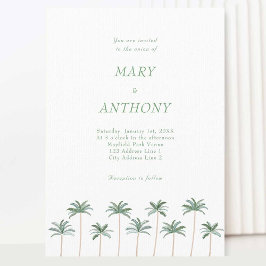 Invitación a la boda de palmeras de playa