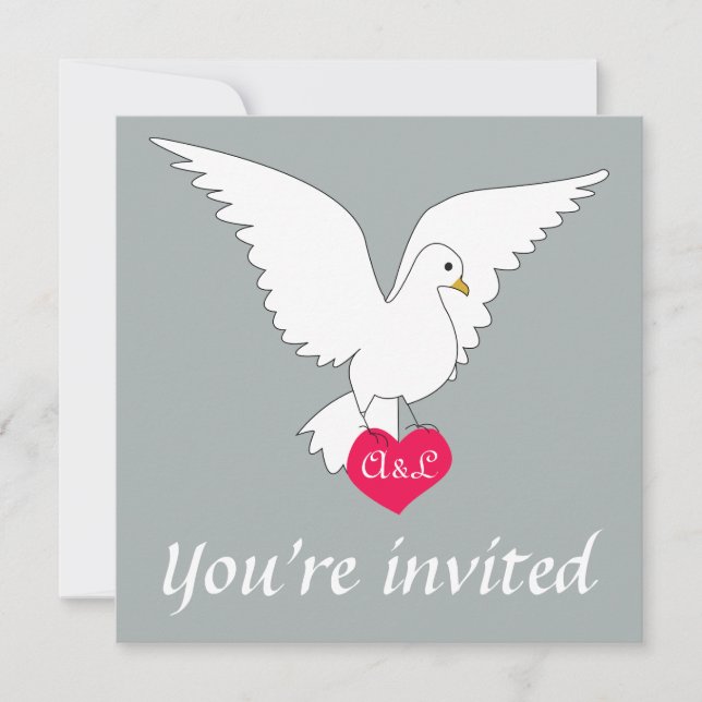 Invitación a la boda de Paloma Gray Dove (Anverso)