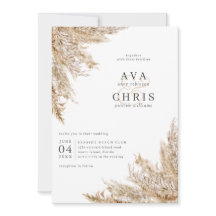 Invitación a la boda de Pampas de Grasa Seca