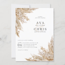 Invitación a la boda de Pampas de Grasa Seca