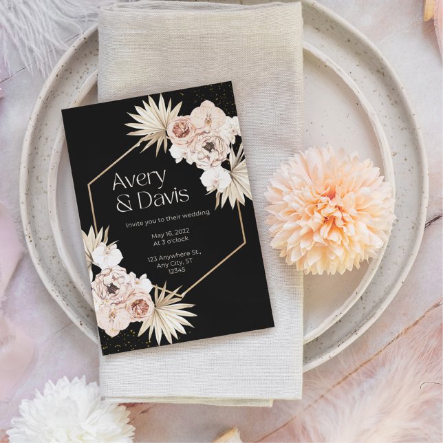 Invitación a la boda de pampas estéticas de Rubor  (Subido por el creador)