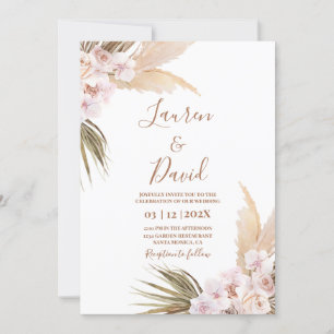 Invitación a la boda de Pampas Grass Boho