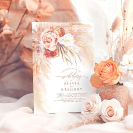 Invitación a la boda de Pampas Grass Floral Terrac