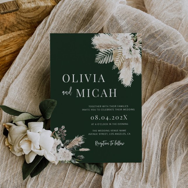 invitación a la boda de pampas verde (Subido por el creador)