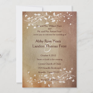 Invitación a la boda de papel antiguo