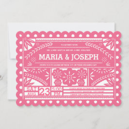 Invitación a la boda de Papel Picado en vieira - R