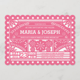 Invitación a la boda de Papel Picado en vieira - R