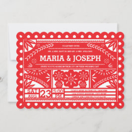 Invitación a la boda de Papel Picado en vieira - R