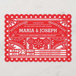 Invitación a la boda de Papel Picado en vieira - R