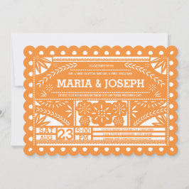 Invitación a la boda de Papel Picado en vieiras -