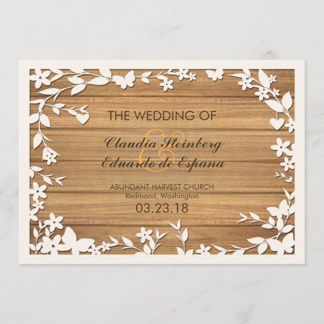Invitación a la boda de Papel Picado - Lovedoras (Anverso)